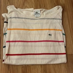 Women’s Long sleeve Lacoste colorful stripped shirt/medium/nwot